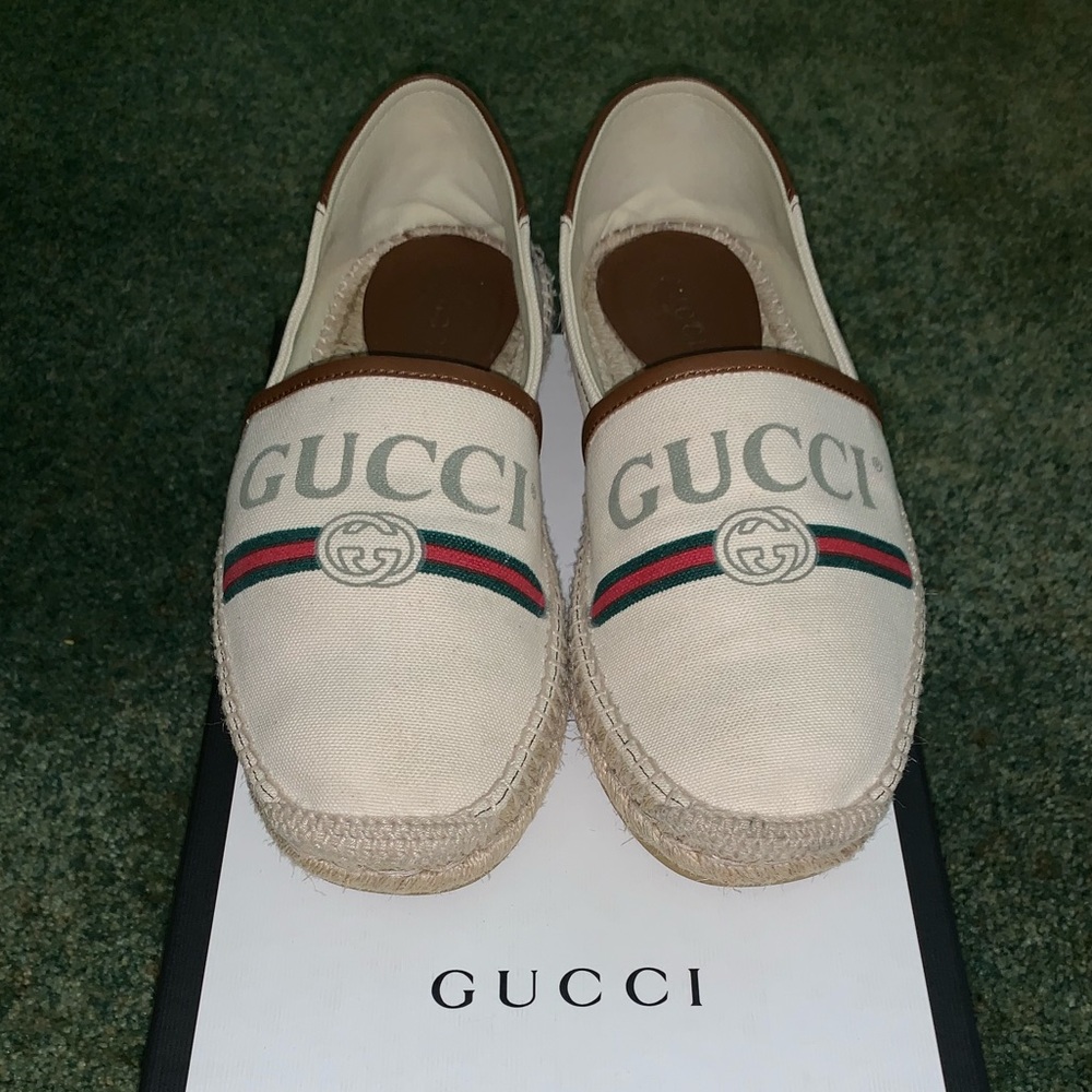 Gucci logo canvas espadrille